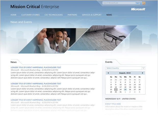 Mission Critical news page